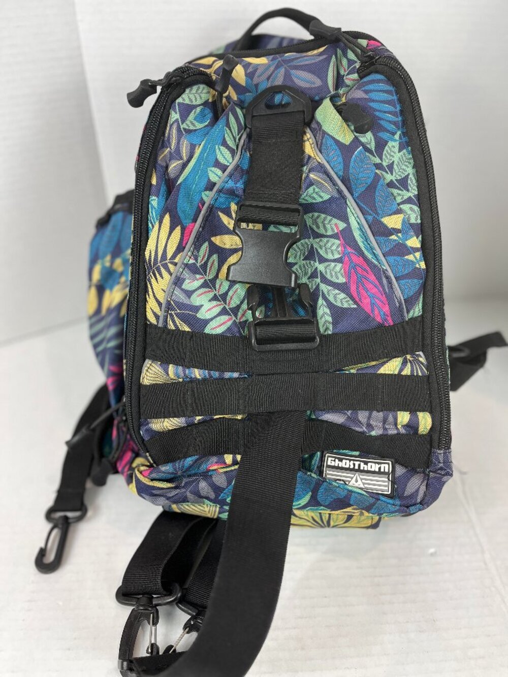 Women's Floral Nylon Multi zip backpack, 16" x 10" x 4"
